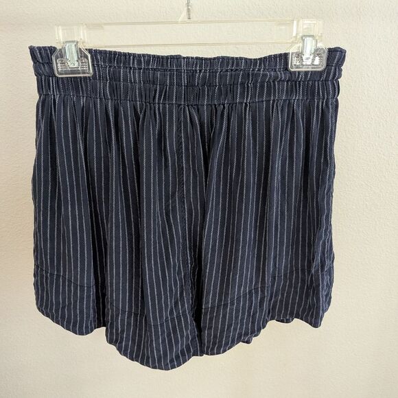 Joie 100% Silk Navy Pinstripe Miniskirt - Picture 5 of 7